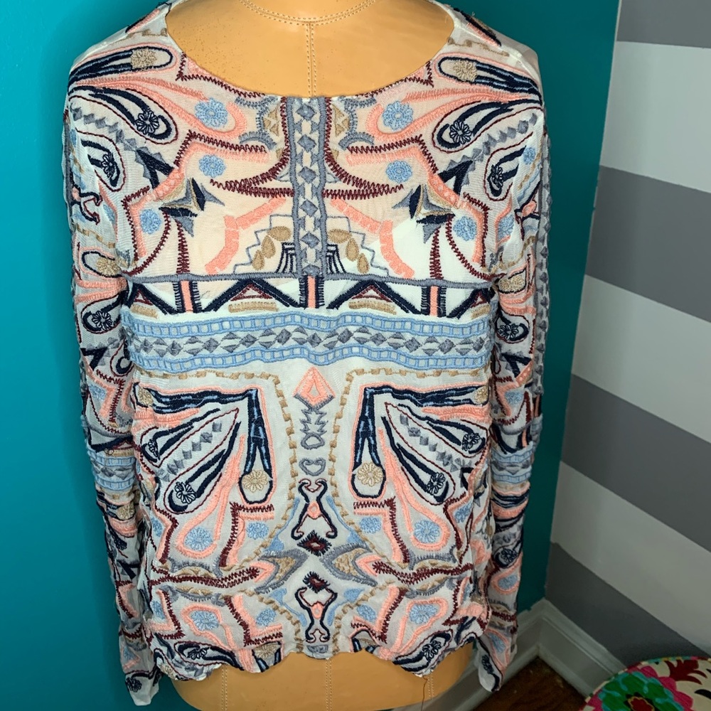 Sheer embroidered top